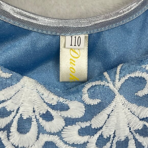 Duokipolla Cinderella Style Dress Up Dress Girls 110cm (US 5) Tulle Blue Sequine - Picture 9 of 16